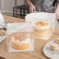Boîte à desserts en plastique transparente de qualité supérieure avec poignée de transport facile Portable pour les fêtes de cadeaux