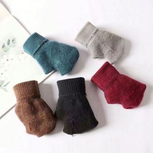 1Pair Winter Warm <b>Knitted</b> Full Finger <b>Gloves</b> Men Women Elastic Striped Acrylic/Cotton Ski Daily Thick Outdoor Cycling Driving - Product Image 5