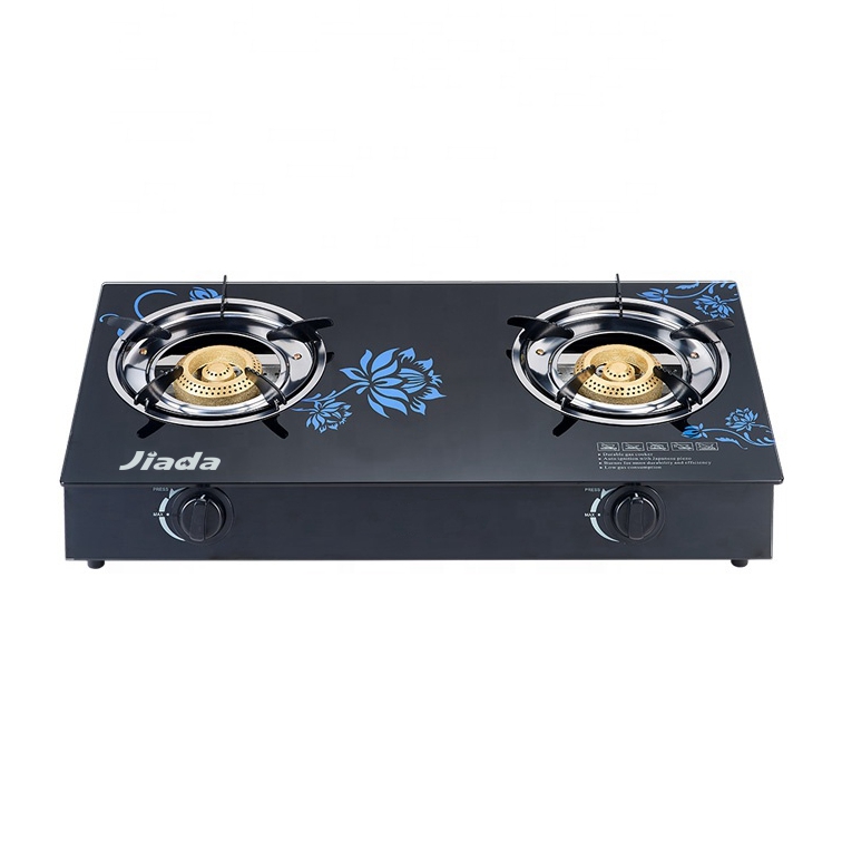 Fabriek Prijs Commerciële Prijs Dubbele Brander Cooktops Goedkope Glas Model Gasfornuis