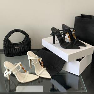 A369-63 nuovi sandali con tacco alto da donna di grandi dimensioni alla moda scarpe estive da donna con perline in pietra fortunata - Product Image 5