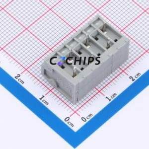 805-106 Spring Terminal Block Through hole Component (THT),P=3.5mm Connector 1x6P 3.5mm Gray 6P - Product Image 2
