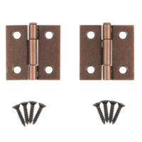 Charnières à soufflet en cuivre antique |   1 1/2 po de haut x 1 1/2 po de large |   Charnière de porte d'armoire avec goupille amovible