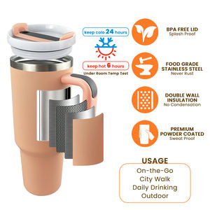 แก้วน้ำเก็บความร้อนแบบขายส่ง ขนาด 40 ออนซ์ แก้วกาแฟแบบพกพา ผนังสองชั้น สุญญากาศ ฉนวนกันความร้อน สแตนเลส พร้อมหูจับ - Product Image 5