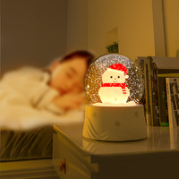 Lampe de table LED 3D en forme de boule de cristal avec musique apaisante, contrôle tactile, lumière d'ambiance décorative, cadeau pour chambre à coucher et maison