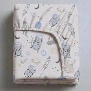 High Quality Pinedream 40s Lyocell 215TC Fitted Sheet Kids Cartoon Cat Breathable Cool Stitched Home Bedding for Wholesale - Product Image 1