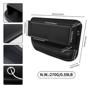 Accessoires d'intérieur en cuir PU noir multifonctionnel Console Gap Filler Seat Storage Siège <span class=keywords><strong>de</strong></span> <span class=keywords><strong>voiture</strong></span> Side Gap Organizer - Product Image 2
