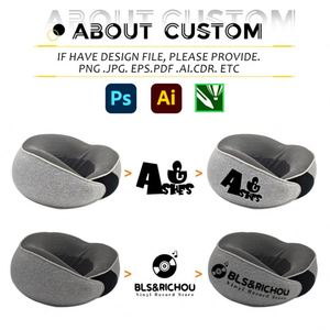 Oreiller de voyage ergonomique en mousse à mémoire de forme à rebond lent avec logo personnalisé en forme de U pour soulager les douleurs cervicales, idéal pour l'avion - Product Image 2
