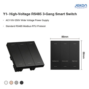 Y1 시리즈 RS485 Modbus <span class=keywords><strong>3</strong></span>구 스마트 스위치 AC110V 250V 이중 부하 관리 기능 탑재 상업용 사무실 조명 시스템 - Product Image 2