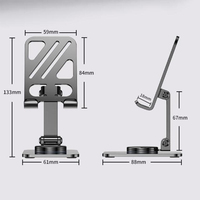 Support de téléphone portable rotatif en métal, en alliage d'aluminium, pliable et repliable, support de téléphone portable pour affichage sur bureau