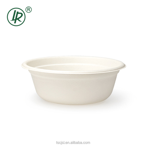 Insalatiera di carta usa e getta in 100% rotonda da 500ml di bagassa biodegradabile e compostabile - Product Image 1