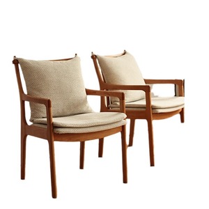 Chaise de salle à manger nordique en bois massif, fauteuil rembourré pour salle à manger, usage adulte - Product Image 5