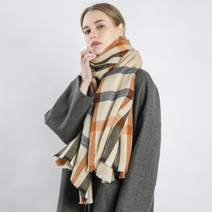 Bufanda de imitación de cachemira con logo personalizado, diseño a cuadros acrílicos, chal de invierno extralargo, venta al por mayor directa de fábrica - Product Image 1