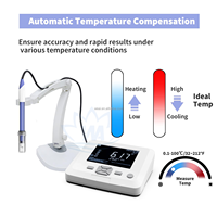 WEIAI Testeur de Qualité d'Eau Numérique de Laboratoire Cosmétique de Bureau Haute Précision 7-en-1 PH/ORP/TDS/EC/Temp/Sal/Rés/DO Mètre PH de Conductivité