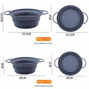 Passoire pliable en silicone avec poignées extensibles, passoire pliable sans BPA pour l'évier, panier à fruits peu encombrant - Product Image 2