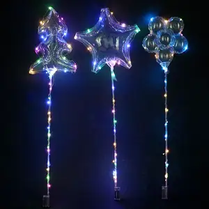 Vente en gros Bobo Ballon 18/20/24/32 pouces Ballon LED lumineux avec autocollant pour décoration de fête et cadeau pour les enfants