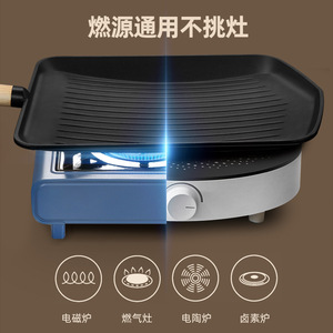 Barbecue Plate Square Nonstick Aluminum Grill Pan For Indoor Outdoor Cooking Seafood Meat Vegetables - Product Image 5