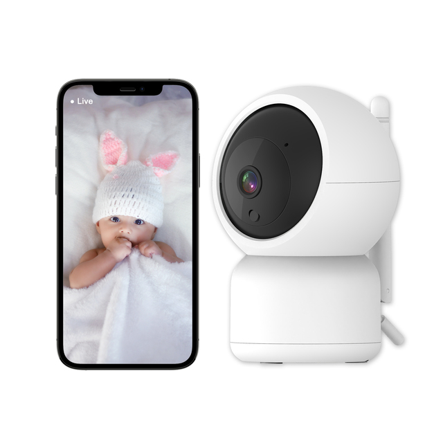 2K Wireless WiFi Baby Monitor with Mobile App Control Temperature Detection & Humidity Detection Video Recorded for Home Safety