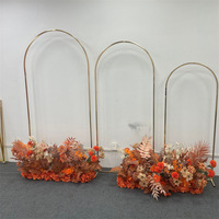 Cadre de toile de fond en fer forgé pour mariage chinois en extérieur avec porte fleurie, décoration de scène d'accueil, réutilisable et facile à assembler