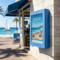 Kiosque numérique LCD mural extérieur de 43 pouces, affichage numérique 2K/4K vertical/horizontal, verre trempé anti-reflet pour café