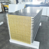 Panneau sandwich en laine de roche avec bordure en PU de 50 mm d'épaisseur, design moderne préfabriqué en usine pour appartement