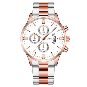 Reloj de cuarzo con correa de acero y calendario explosivo, reloj de <span class=keywords><strong>hombre</strong></span> de negocios con tres ojos, esfera grande, reloj para <span class=keywords><strong>hombre</strong></span> Wat Ch - Product Image 1