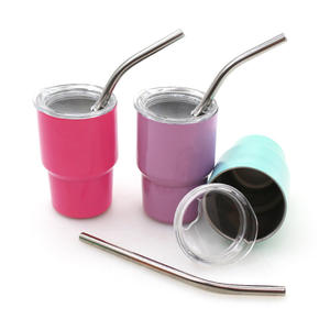 2oz 3oz Mini gobelet thermique en acier inoxydable tasse personnalisée double paroi Mini gobelet verre à liqueur avec paille en métal et couvercle - Product Image 1