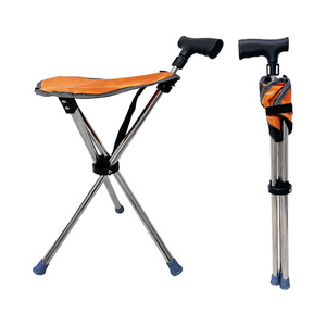 Rong Jun Folding Cane Chair Lightweight Three <b>Legged</b> With Seat For Elderly Walking Aid - Product Image 3