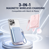 Neue 10000mAh Magnetische PD 15W Kabellose Ladestation mit LED-Anzeige, Tragbar, Eingebautes Kabel mit Ständer, 22,5W Schnellladung Powerbank