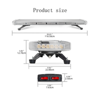 Nouvelle barre lumineuse d'avertissement LED de 47 pouces (120 cm) 88W, rouge et bleue clignotante, pour camion, voiture, toit de véhicule tout-terrain, montage universel 12V/24V