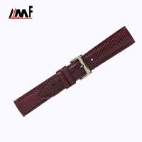 Bracelet de montre intelligente de haute qualité, élégant, en cuir de lézard de 12 mm, rembourré, avec boucle à ardillon remplaçable en acier inoxydable, logo personnalisé