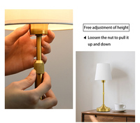 Lampe de table créative en métal sans fil rechargeable, commande tactile, variateur d'intensité, lampe de chevet rétro en tissu, lampe de bureau décorative