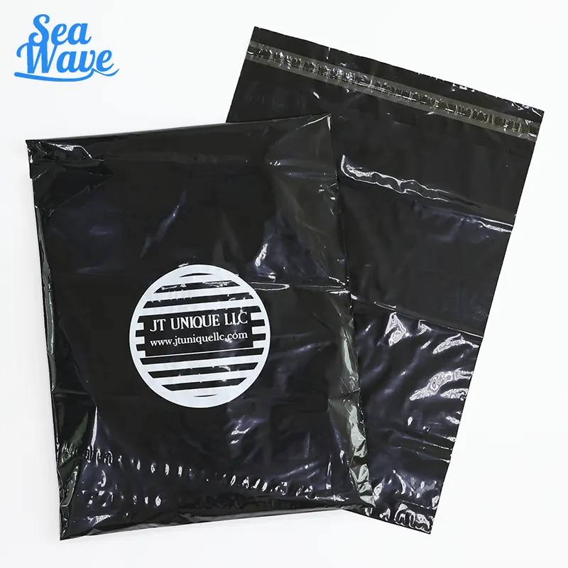 Wholesale Express Shipping Envelope Printed Logo plastic postage bag black poly mailer bags