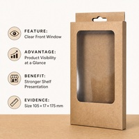 Maßgefertigte Kraftpapier-Handyhüllen-Verpackungsbox mit Haken für Mobiltelefonhüllen und Kleinzubehör