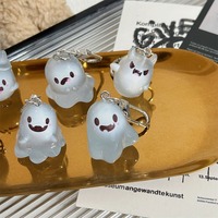 Porte-clés fantôme lumineux, poupée 3D amusante pour Halloween, décoration à suspendre pour livre, sac, accessoires Instagram