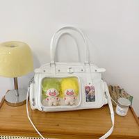 Sac Ita en cuir PU avec fenêtre transparente, motif de Noël fantaisiste, design de maison en pain d'épices enchanteur, sac bandoulière Ita