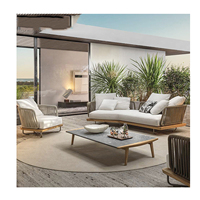 Büyük Modern 3-Piece lüks açık salon koltuk takımı türkiye kalın halat hasır veranda bahçe otel-dayanıklı Metal Rattan mobilya