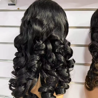 Perruque sans colle HD 13*4 en dentelle, cheveux naturels vietnamiens bouclés à ressorts, double épaisseur, style indien 3D, cheveux humains vierges brésiliens lâches