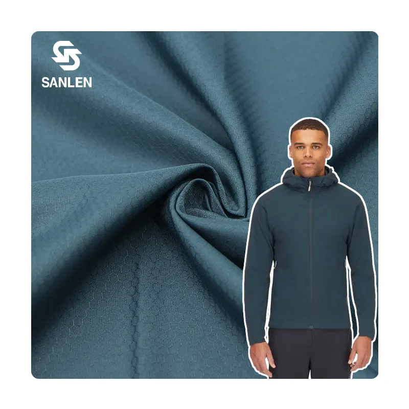 Licht 85gsm 75d Voetbal Waterdichte Ripstop Geweven Jacquard 100% Polyester Broek Jas Voor Mannen In Stof