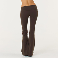 Pantalon de yoga taille basse pliable pour femme, extensible, respirant, coupe évasée, idéal pour le sport et les loisirs – Vente en gros personnalisée