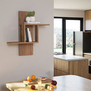Estantería perfilada flotante de madera multinivel multifuncional DU'S, repisas montadas en la pared para carros de islas de cocina - Product Image 1
