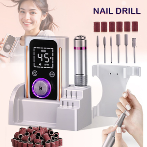 Machine à ongles rechargeable 45000 tr/min, sans fil, électrique, USB, avec 6 embouts pour ongles en acrylique et gel - Product Image 1