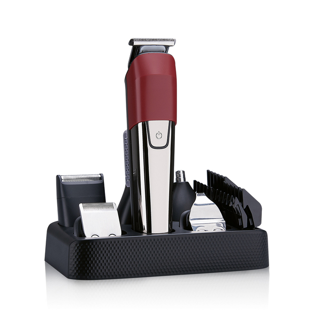 6 in 1 Rechargeable Low Noise Multi-functional Professional Barber Cordless Rechargeable Hair Clippers Set Men Nose Hair Trimmer