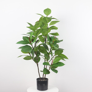 Nouveauté : Arbre artificiel tropical <span class=keywords><strong>ficus</strong></span> indien en plastique vert réaliste de 80 cm, en plastique + PE + soie - Product Image 2