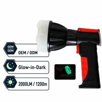 Linterna LED de Mano Compacta de 20W, Resistente al Agua IP66, Recargable, 2000LM, USB-C, Haz de Luz Largo de 1200m, para Caza y Actividades al Aire Libre