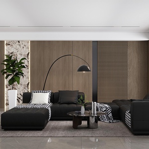 Design moderno Co-estrusione WPC rivestimento murale in PVC <span class=keywords><strong>legno</strong></span> composito rivestimento decorativo per interni Villa sale da letto - Product Image 2