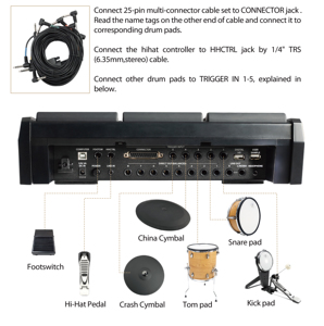Paquete HXM HDP-5 Multipad con Soporte de Metal Incluido, Octapad Profesional de 8 Pads, Instrumento de Percusión, Batería Eléctrica Profesional - Product Image 5