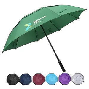Golf Umbrella Double Canopy Windproof Best Quality Fiberglass Customized Printing Stretch CLASSIC Business Gifts Large Umbrella