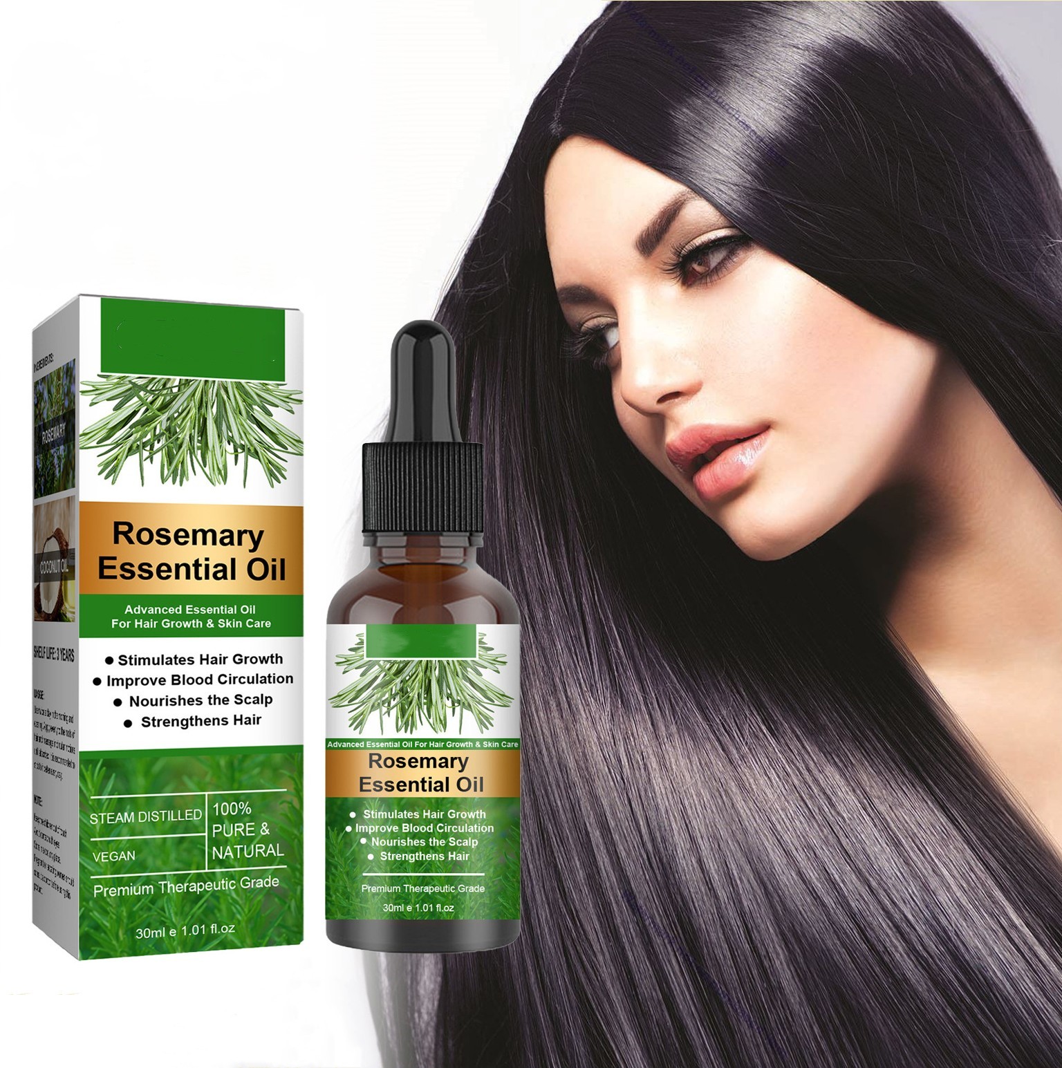 Private Label Natural Organic Rosemary Mistura Scalp Óleo Essencial Fortalecimento Do Cabelo Nourish Rosemary Oil Crescimento Do Cabelo