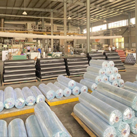 Rouleaux de film PVC transparent d'usine de 0,2 mm, vinyle transparent souple normal pour la papeterie, résistant à l'humidité, usage industriel