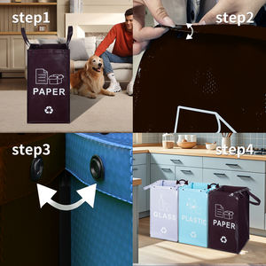 صندوق قمامة محمول قابل لإعادة الاستخدام قابل للطي 30l 40l 120l من <span class=keywords><strong>PP</strong></span> مخصص لتخزين القمامة المعاد تدويرها - Product Image 5